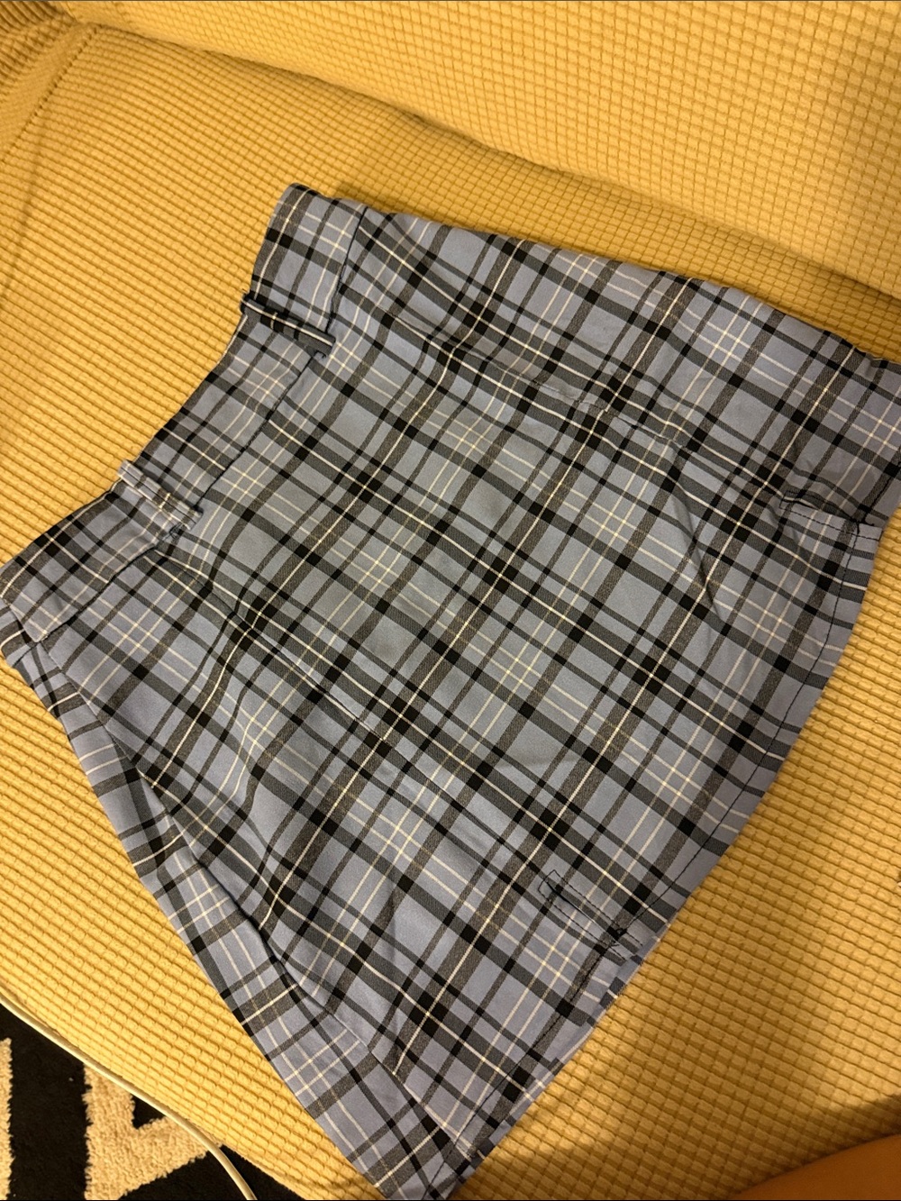 Lefties Blue Plaid Women’s Mini Skirt with belt - Classic High-Waist Style